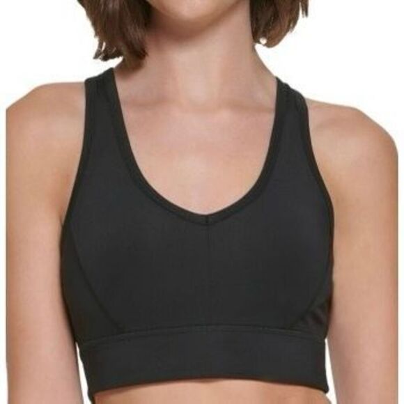 Calvin Klein Performance Women's Medium-Impact Sports Bra - Black Size XS - Picture 1 of 3
